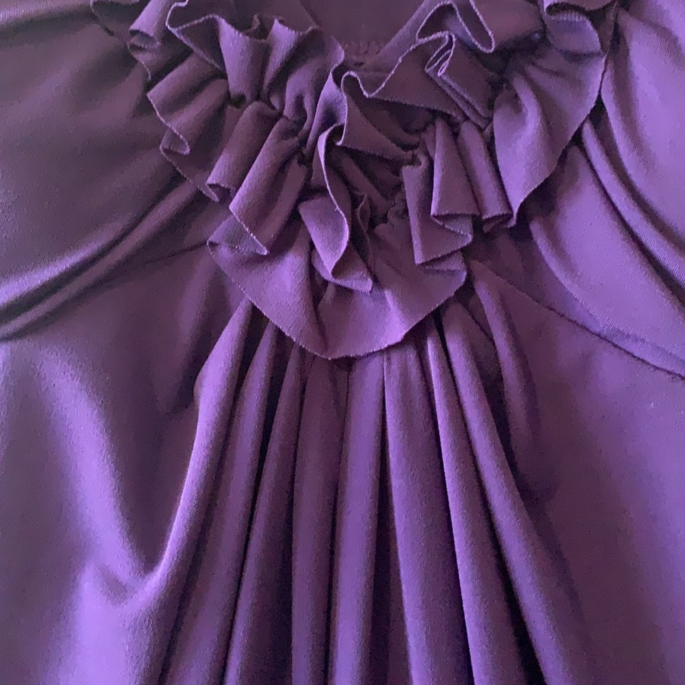 En Focus Studio Purple Ruffled Dress Size 4 - Picture 2 of 4